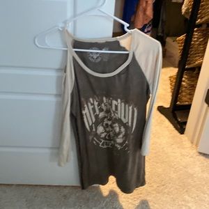 Affliction off the shoulder t-shirt
